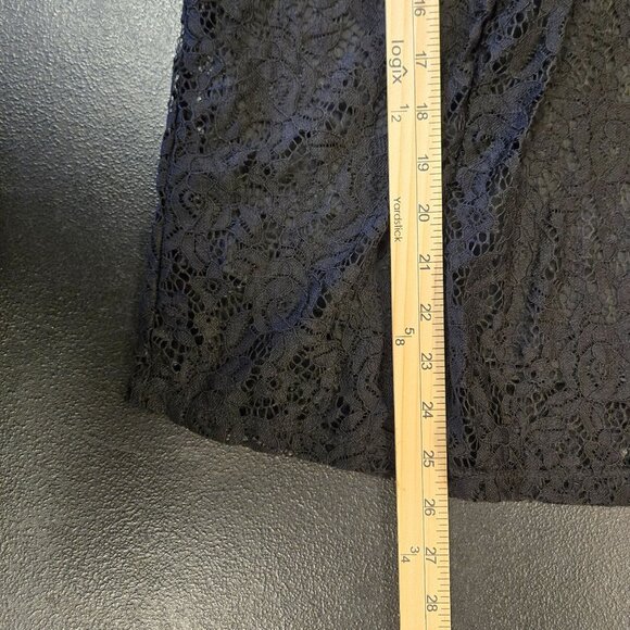 Black Lace Bell Sleeve Top Lace-Up Front S Witchy Whimsigoth Goth Vampire - Picture 8 of 9